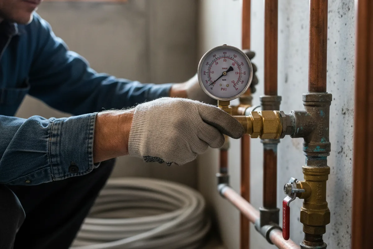Pressure testing a repaired line during Water Line Repair in Tonopah